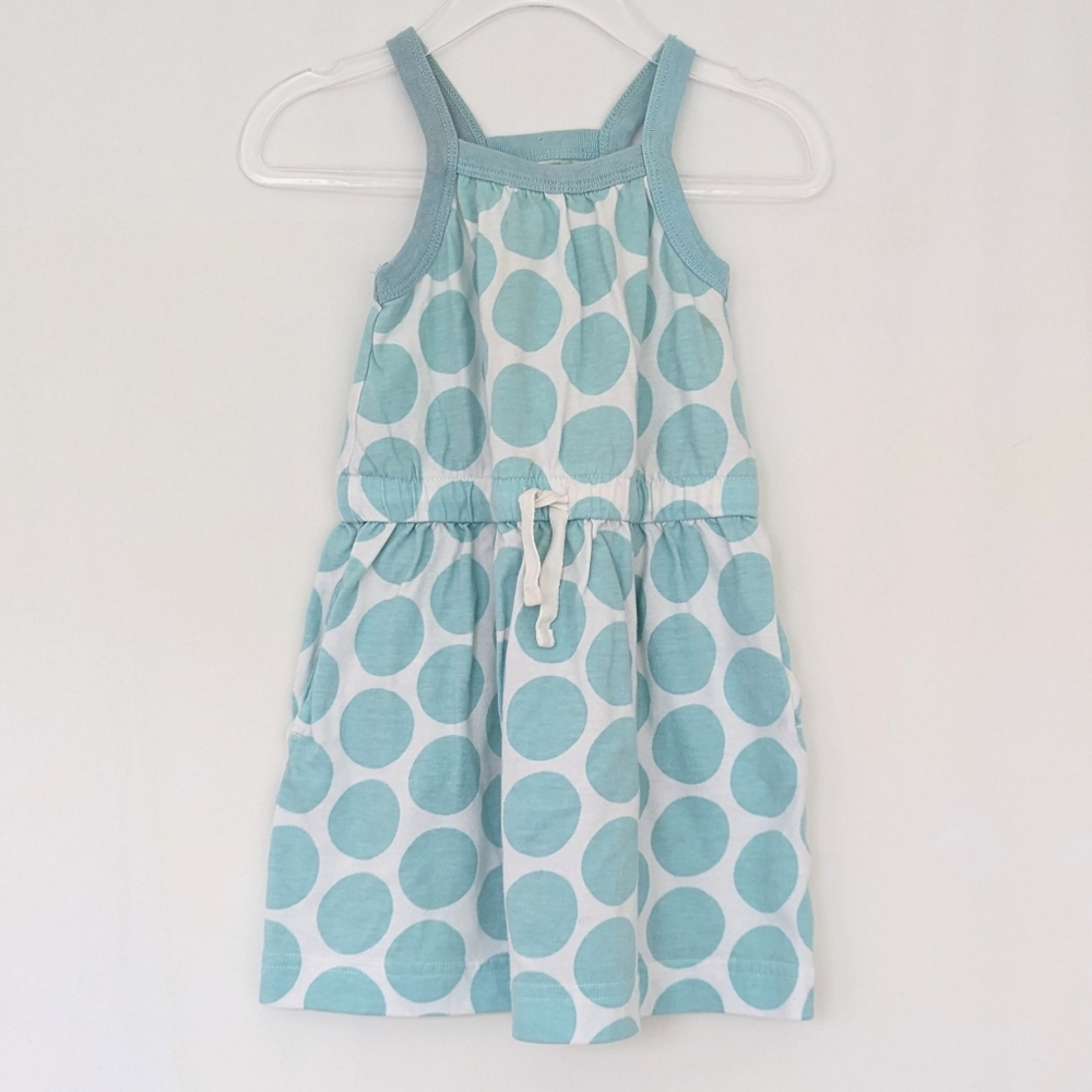 💥2/$20!! Primary | Drawstring Dress in Mist Cutout Dot | 2